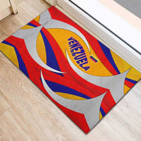 Venezuela Rubber Doormat with Yellow Red Blue Flag Stripe Wave Spirit
