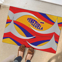 Venezuela Rubber Doormat with Yellow Red Blue Flag Stripe Wave Spirit