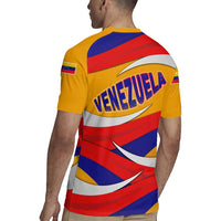 Venezuela Rugby Jersey with Yellow Red Blue Flag Stripe Wave Spirit