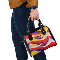Venezuela Shoulder Handbag with Yellow Red Blue Flag Stripe Wave Spirit