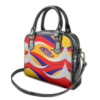 Venezuela Shoulder Handbag with Yellow Red Blue Flag Stripe Wave Spirit