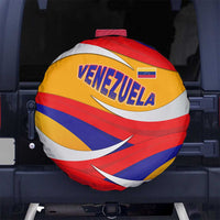 Venezuela Spare Tire Cover with Yellow Red Blue Flag Stripe Wave Spirit