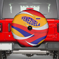 Venezuela Spare Tire Cover with Yellow Red Blue Flag Stripe Wave Spirit