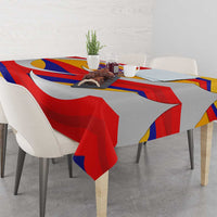 Venezuela Tablecloth with Yellow Red Blue Flag Stripe Wave Spirit