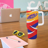 Venezuela Tumbler With Handle with Yellow Red Blue Flag Stripe Wave Spirit