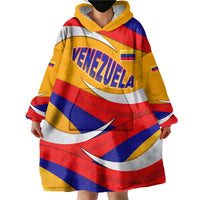 Venezuela Wearable Blanket Hoodie with Yellow Red Blue Flag Stripe Wave Spirit