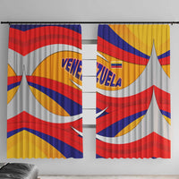 Venezuela Window Curtain with Yellow Red Blue Flag Stripe Wave Spirit