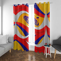 Venezuela Window Curtain with Yellow Red Blue Flag Stripe Wave Spirit