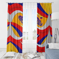 Venezuela Window Curtain with Yellow Red Blue Flag Stripe Wave Spirit