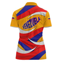 Venezuela Women Polo Shirt with Yellow Red Blue Flag Stripe Wave Spirit