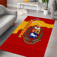 Venezuela Area Rug with National Coat of Arms Flag Map Spirit