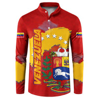 Venezuela Button Sweatshirt with National Coat of Arms Flag Map Spirit