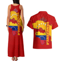 Venezuela Couples Matching Tank Maxi Dress and Hawaiian Shirt with National Coat of Arms Flag Map Spirit