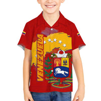 Venezuela Family Matching Off Shoulder Maxi Dress and Hawaiian Shirt with National Coat of Arms Flag Map Spirit