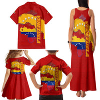 Venezuela Family Matching Tank Maxi Dress and Hawaiian Shirt with National Coat of Arms Flag Map Spirit