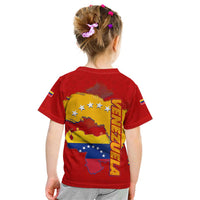 Venezuela Kid T Shirt with National Coat of Arms Flag Map Spirit