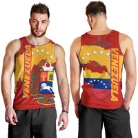 Venezuela Men Tank Top with National Coat of Arms Flag Map Spirit