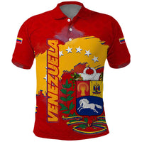 Venezuela Polo Shirt with National Coat of Arms Flag Map Spirit