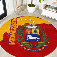 Venezuela Round Carpet with National Coat of Arms Flag Map Spirit