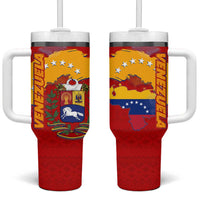 Venezuela Tumbler With Handle with National Coat of Arms Flag Map Spirit