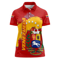 Venezuela Women Polo Shirt with National Coat of Arms Flag Map Spirit