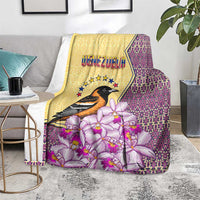 Venezuela Blanket with National Bird Orchid Flower Coat of Arms Spirit