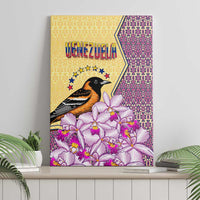 Venezuela Canvas Wall Art with National Bird Orchid Flower Coat of Arms Spirit