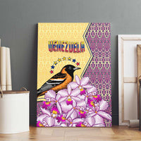 Venezuela Canvas Wall Art with National Bird Orchid Flower Coat of Arms Spirit