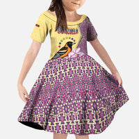 Venezuela Family Matching Mermaid Dress and Hawaiian Shirt with National Bird Orchid Flower Coat of Arms Spirit