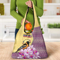 Venezuela Grocery Bag with National Bird Orchid Flower Coat of Arms Spirit