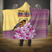 Venezuela Hooded Blanket with National Bird Orchid Flower Coat of Arms Spirit