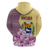Venezuela Hoodie with National Bird Orchid Flower Coat of Arms Spirit