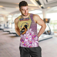 Venezuela Men Tank Top with National Bird Orchid Flower Coat of Arms Spirit