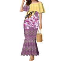 Venezuela Mermaid Dress with National Bird Orchid Flower Coat of Arms Spirit