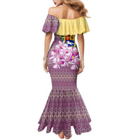 Venezuela Mermaid Dress with National Bird Orchid Flower Coat of Arms Spirit
