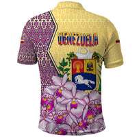 Venezuela Polo Shirt with National Bird Orchid Flower Coat of Arms Spirit