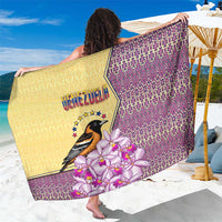 Venezuela Sarong with National Bird Orchid Flower Coat of Arms Spirit