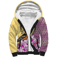 Venezuela Sherpa Hoodie with National Bird Orchid Flower Coat of Arms Spirit