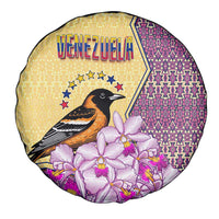 Venezuela Spare Tire Cover with National Bird Orchid Flower Coat of Arms Spirit