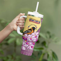 Venezuela Tumbler With Handle with National Bird Orchid Flower Coat of Arms Spirit