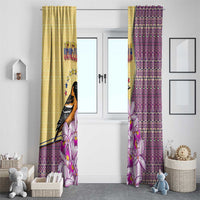 Venezuela Window Curtain with National Bird Orchid Flower Coat of Arms Spirit