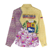 Venezuela Women Casual Shirt with National Bird Orchid Flower Coat of Arms Spirit