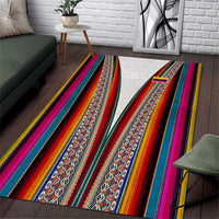 Venezuela Area Rug with Andean Multicolor Woven Textile Stripe Spirit