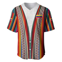 Venezuela Baseball Jersey with Andean Multicolor Woven Textile Stripe Spirit