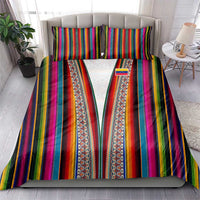 Venezuela Bedding Set with Andean Multicolor Woven Textile Stripe Spirit