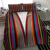 Venezuela Bedding Set with Andean Multicolor Woven Textile Stripe Spirit