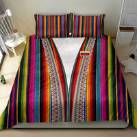 Venezuela Bedding Set with Andean Multicolor Woven Textile Stripe Spirit
