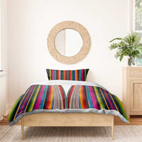 Venezuela Bedding Set with Andean Multicolor Woven Textile Stripe Spirit