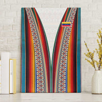 Venezuela Canvas Wall Art with Andean Multicolor Woven Textile Stripe Spirit