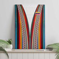 Venezuela Canvas Wall Art with Andean Multicolor Woven Textile Stripe Spirit